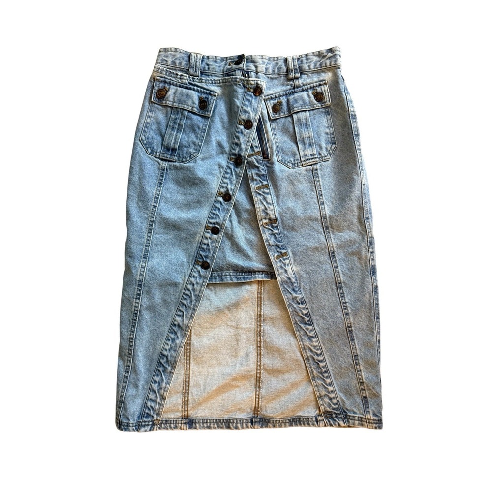 Hunter & Brown Y2K Denim Mini Skirt Sz M Indie Sleeze Grunge Festival